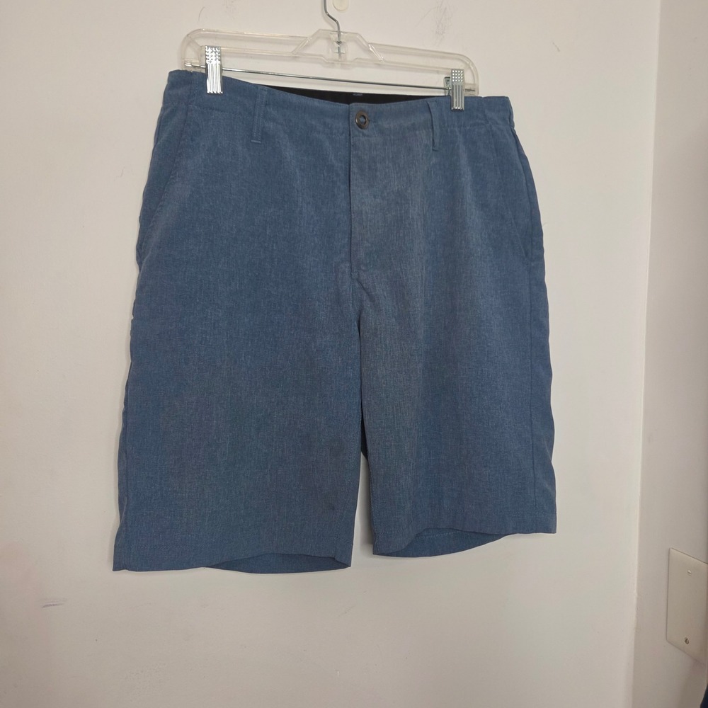 Volcom Mens Blue Heathered Hybrid Walk Shorts Size 36 Surf Casual Pockets